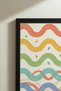 1 Piece Black Wooden Framed Colorful Wavy Line Concept Wooden Painting - Children's and Baby's Room and Home Decoration Painting - 4