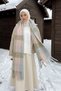 Tasseled Plaid Patterned Soft Textured Scarf Shawl 45X210Cm 1335 Powder - 4