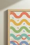1 Piece Real Wood Framed Colorful Wavy Line Concept Wooden Painting - Children's and Baby's Room and Home Decoration Painting - 4