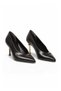 Women's Black Leather Heeled Shoes Special Occasion Night Stylish Thin Heeled Evening Dress Shoes 312607 - 4