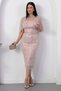 Strapless Neckline Balero Belted Beaded Dress Bal162 - 4