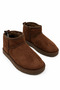 Women's Brown Thin Sole Fur Boots Km022