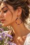 Handmade Purple Orange Beaded Hoop Earrings – Colorful Bohemian Design Women's Earrings