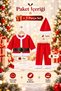 Boys Santa Claus Costume Red Fleece Top and Bottom with Hat 3 Piece Set - 6