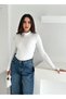 Women's Half Turtleneck Finger-Looped Full Stretch Fabric Buzz Bodysuit - 3