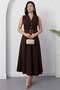 Shirt collar buttoned belted dress 2025-4244