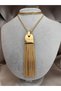 Long Tassel Chain Necklace with Multiple Snake Chain Details, Flashy and Stylish Women's Necklace