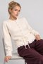 Fisto Embroidered Tied Knitwear Cardigan Las0012 Bone - 2