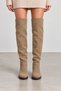 Viera Rome Beige Suede Genuine Leather Over-The-Knee Boots - 3
