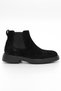 Genuine Suede Leather Chelsea Black Men's Boots - B272087