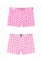 Cherry Patterned Men's Boxer Cotton Lycra Shiny Elastic Boxed Pink - 4