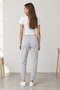 Women's Jogger with Elastic Waist and Cuffs, Pockets, 2-Piece Sweatpants, Red Gray Melange - 7