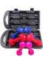 Neoprene Dumbbell Set, 6 Pieces with Carry Case, 9 kg Total, 2 x 1 kg, 2 x 1.5 kg, 2 x 2 kg - 2