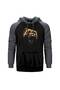 Grizzly Bear Gray Double Color Raglan Sleeve Hooded Sweatshirt