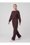 Women's Crew Neck Long Sleeve Tracksuit Set Comfortable Fit Loose Leg Two-Piece Sportswear - 4
