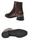 Women's Brown Leather Heeled Zippered Boots Stylish Comfortable Daily Classic Boots 458364 - 5
