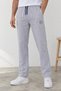 Men's Basic Sweatpants with Flat Legs, Elastic Waistband and Pockets, Gray - 3