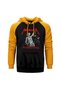Metallica and Justice for All Yellow Double Color Raglan Sleeve Hooded Sweatshirt