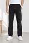 Men's Straight Leg Elastic Waist Basic Sweatpants with Pockets Black - 3