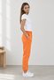 Women's Regular Fit Lycra Elastic Cuffs Basic 2-Piece Sweatpants Beige Orange - 3