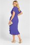 Women's V-Neck Asymmetrical Cut Skirt with Ruffles at the Hem Curve Plus Size Design Stylish Evening Dress - 5