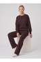Women's Crew Neck Long Sleeve Tracksuit Set Comfortable Fit Loose Leg Two-Piece Sportswear - 2