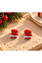 Handmade Murano Glass Red Christmas Stocking Beads (2 Pieces) - 3