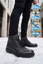 Men's Black Fur Lined Cold Resistant Non-Slip Sole Zippered Genuine Leather Classic Boots 789 - 2