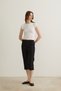 Carmen Slim Fit Black Capri Pants with Front Stitching Detail - 7