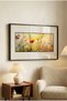 1 Piece Pvc Framed Black Wooden Frame Oil Painting Effect Spring Flowers Themed Horizontal Wooden Painting - Home, Business and Office Decoration Painting