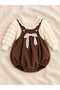 Baby Girl Corduroy Scallop Collar Blouse Romper Set - 5
