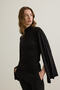 Camila Half Turtleneck Black Blouse with Slit Sleeves - 2