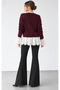 Women's Skirt with Lace Sleeves Wool Knitwear Cardigan - 4