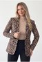 Women's Leopard Pattern Blazer Jacket - 3