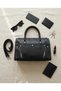 Leather Women's Handbag (Black) Bsk2026 - 2