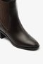 Brown Genuine Leather Elastic Thick Heeled Women's Boots - 2