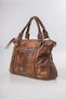 Women's Vintage Washed Leather Look Knitted Detailed Zippered Large Size Shoulder and Shoulder Bag Camel 18380 - 5