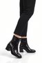 Women's Black Crocodile Zippered Heeled Stylish Comfortable Women's Heeled Classic Boots 655624 - 3