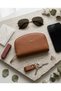 Women's Brown Leather Wallet with Zipper, Mini Size, for Everyday Use BX - 4