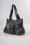 Women's Black Vintage Washed Leather Look Multi-Pocket Zippered Large Size Daily Shoulder Bag Black 18382 - 5
