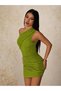 Rochie mini, verde - 4