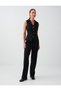 Black Slim Fit Knitted Vest with Pocket and Button Detail - 2