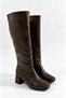 Lamour Bitter Brown Leather Zippered Women's Boots - 3