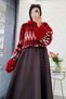 Premium Bell Model Scuba Skirt with Elastic Waist - Brown - 8