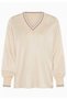 Women's V-Neck Long Sleeve Sporty Stylish Curve Satin Look Blouse - 4