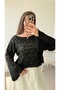 Heart Openwork Sweater - Ers - Black - 2