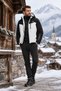 Xn-8172 Men's Black and White Casual Hooded Coat