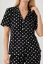 Women's Patterned Black Short Sleeve Pajama Set 4813 - 5