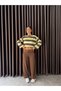 Women's Striped Oversize Crop Sweatshirt - 2