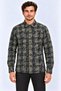 Men's plaid checkered batik washed long sleeve regular fit lumberjack shirt - khaki - 4
